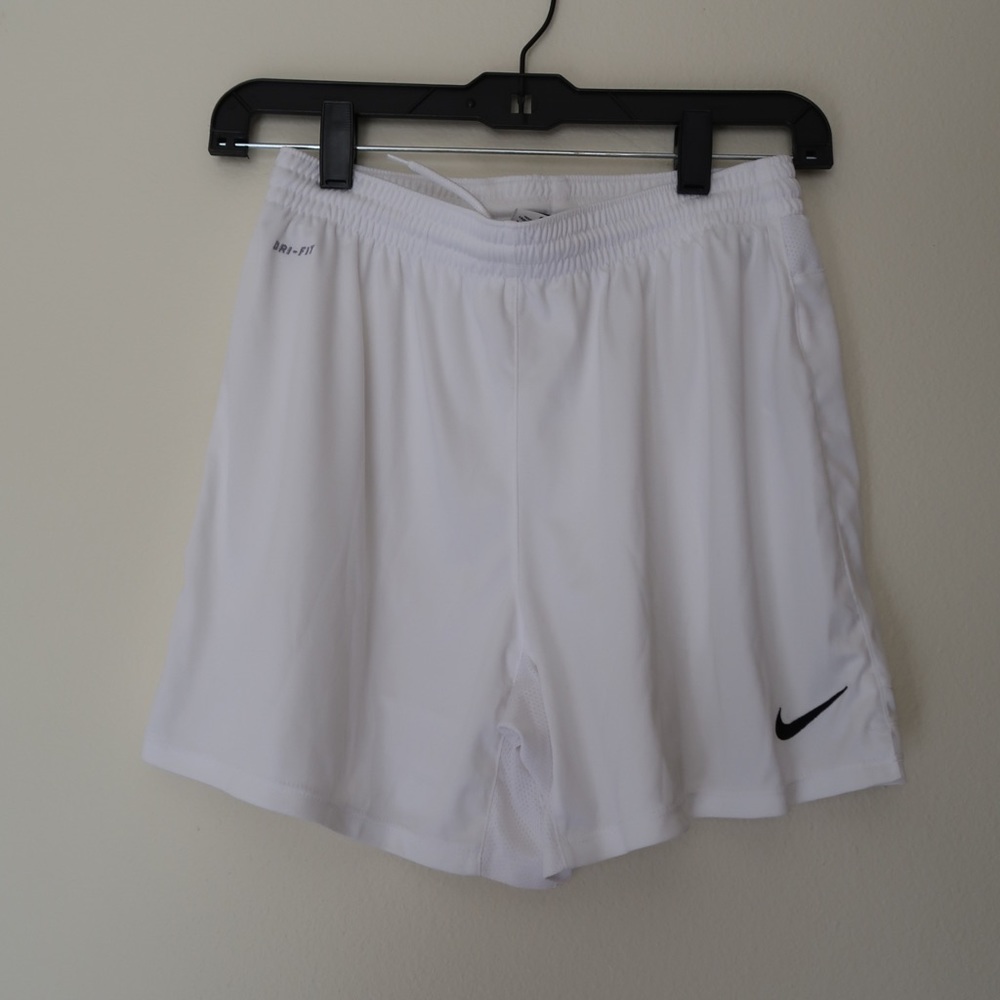 White Nike dri fit athletic shorts